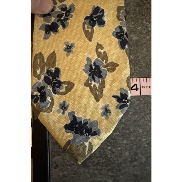 Lands' End Mens 100% Silk Neck Ties Floral Print USA Vintage 80s 90s LOT OF 3 - Picture 5 of 6